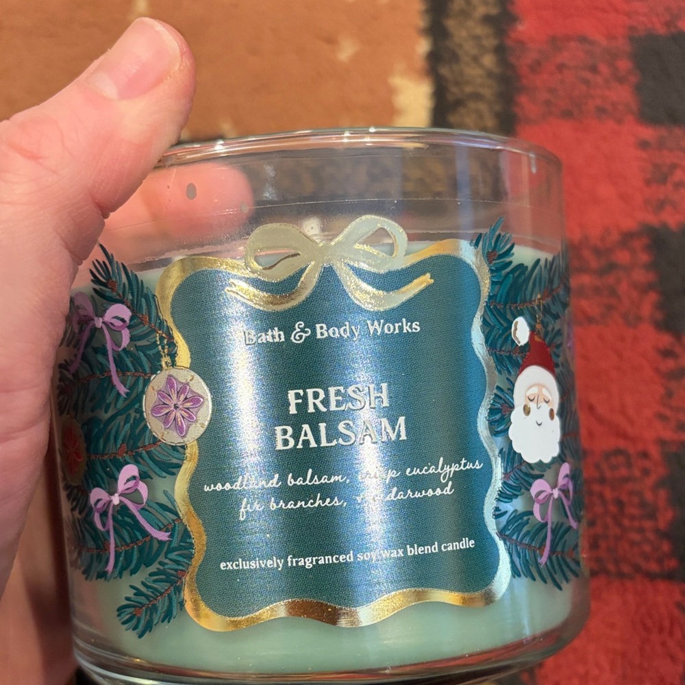 Brand new and never used, Bath and Body works 3 wick fresh balsam candle